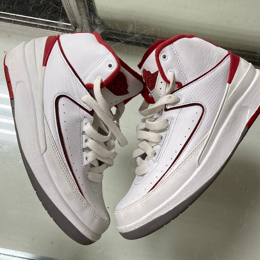 Air Jordan 2 II Retro 4Y Women Size 5.5 Gym White Varsity Red OG